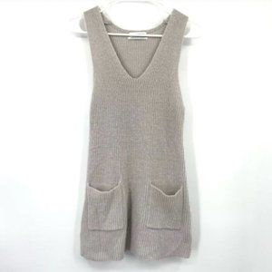Urban Outfitters Top Sweater Sleeveless Knitted Pocket Blouse Vest Gray Size XS
